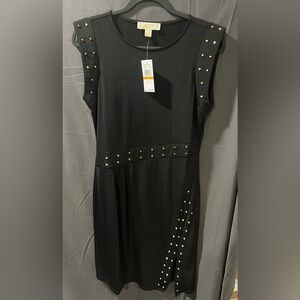 Michael Kors Black Embellished Sequin Midi Dress